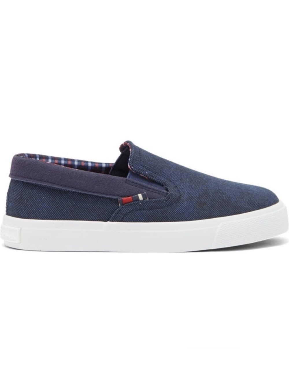NWB Ben Sherman Navy Slip-On Canvas Sneaker with White Sole size 2 little boys